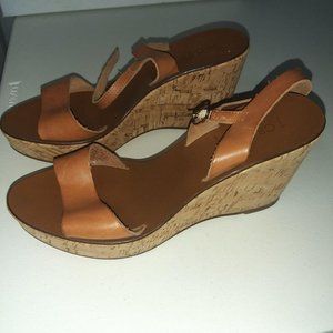 COPY - J Crew Nude Tan Leather Platform Sandals size 8